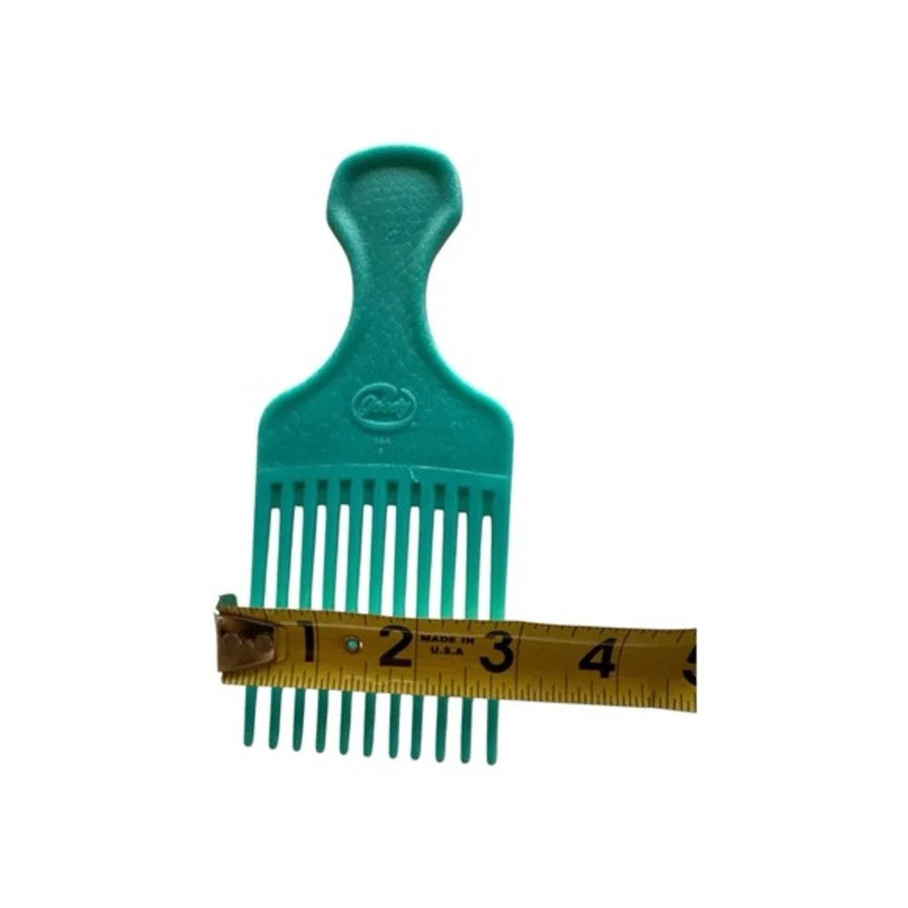 Vintage Goody USA Hair Pick Lift Plastic Croc Textured 6.5 In Teal‎